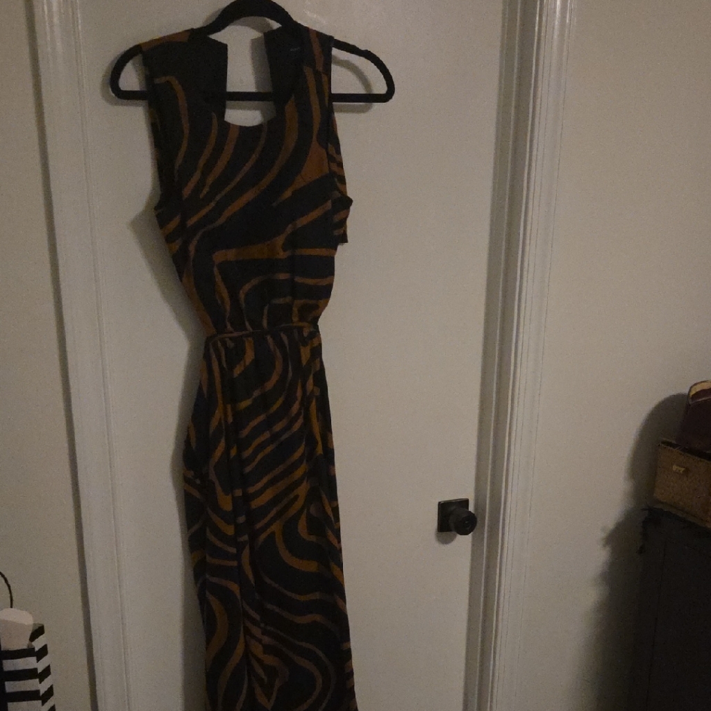 New Banana Republic Black And Brown Maxi Dress